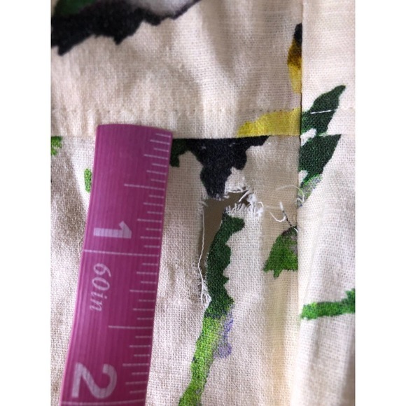 Tanya Taylor Inez Dress Lined V Neck Floral Midi Ivory 0 - Picture 11 of 16